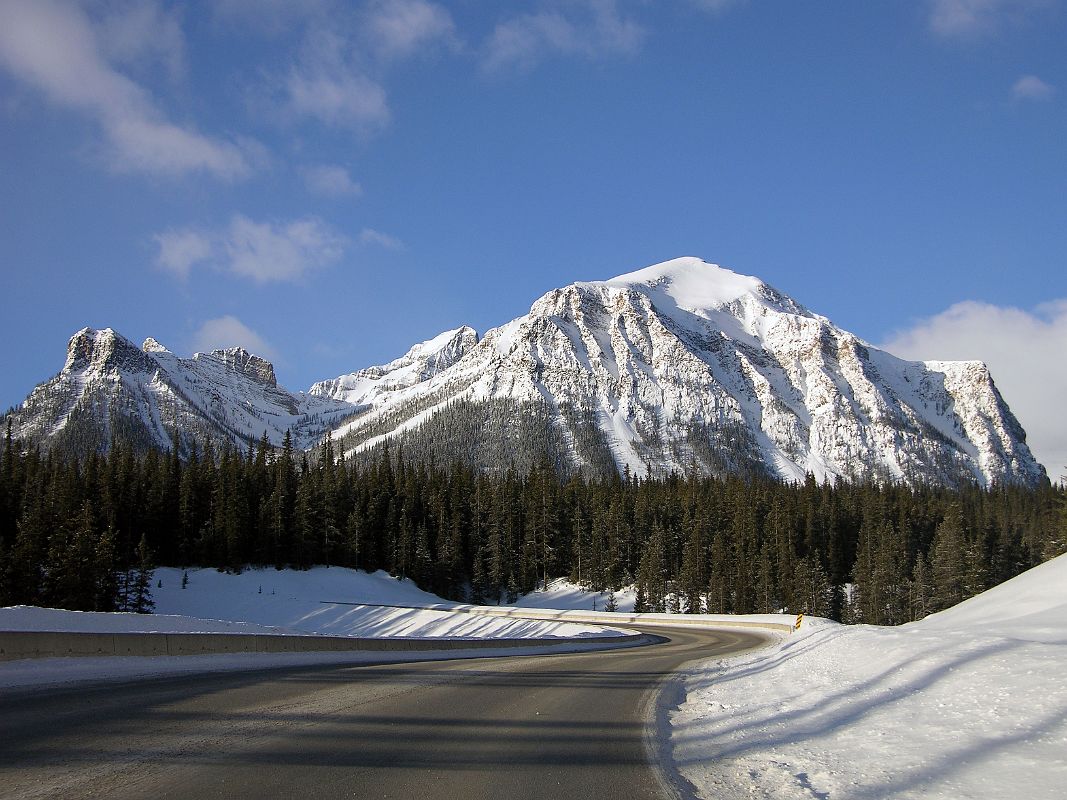 02 Sheol Mountain, Haddo Peak and Fairview Mountain From Drive Between Lake Louise Village And Lake Louise In Winter